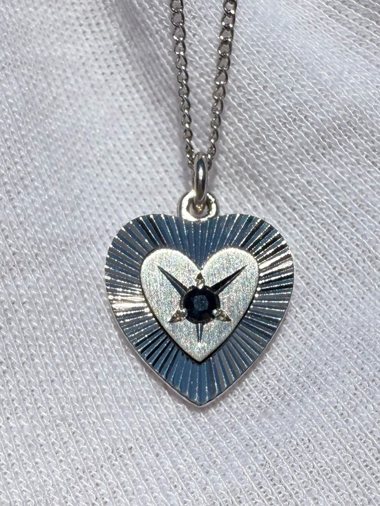 PPC Jewelry - ✨ Sterling Silver Celestial Starburst Textured Heart Pendant Necklace ✨